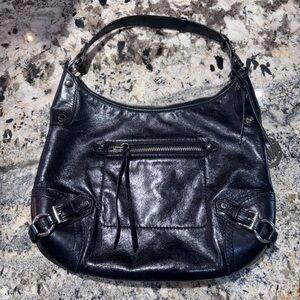 Vintage Y2K Michael Kors Black Leather Hobo Bag